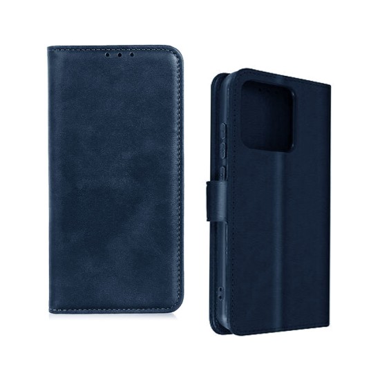 Leather Flip Cover with Internal Pocket For Xiaomi Redmi 12c Blue